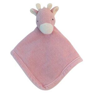 Peacock Alley Pink Knit Giraffe Lovey‎ 12" Baby Security Blanket
